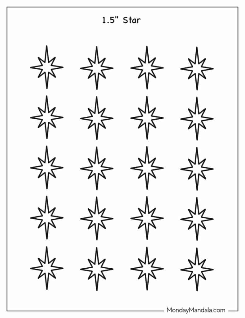 100 star templates (free pdf printables)